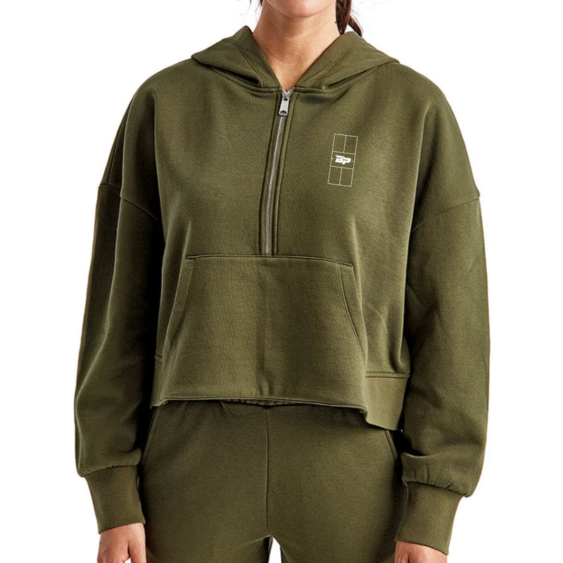 Load image into Gallery viewer, Bodhi Women's Half Zip Hoodie - Court

