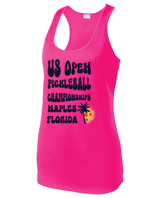 US Open Pickleball Groovy Sport Racer Tank