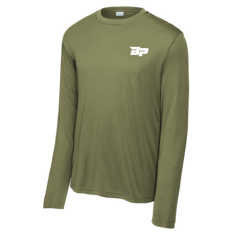 Load image into Gallery viewer, Bodhi Long Sleeve Performance Tee - BP White Logo
