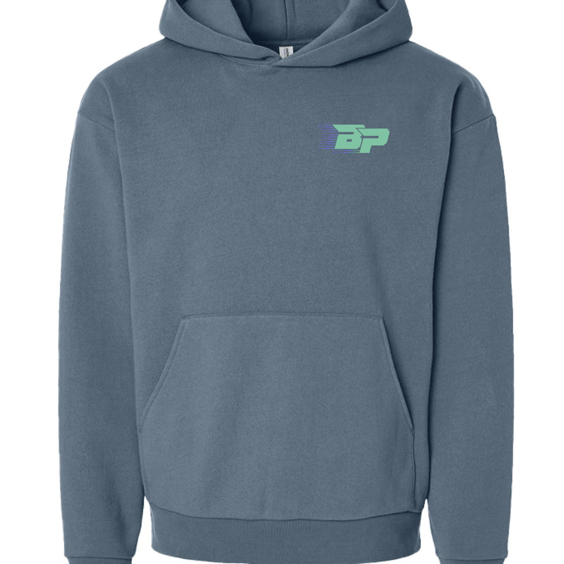 Load image into Gallery viewer, BP Heavyweight Hoodie - Teal Trailing BP
