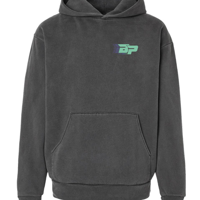 Load image into Gallery viewer, BP Heavyweight Hoodie - Teal Trailing BP
