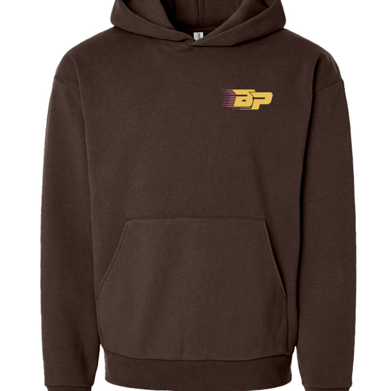 Load image into Gallery viewer, BP Heavyweight Hoodie - Gold Trailing BP
