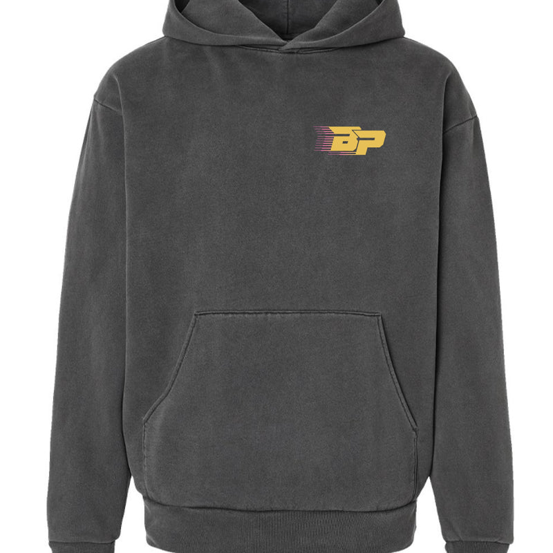 Load image into Gallery viewer, BP Heavyweight Hoodie - Gold Trailing BP
