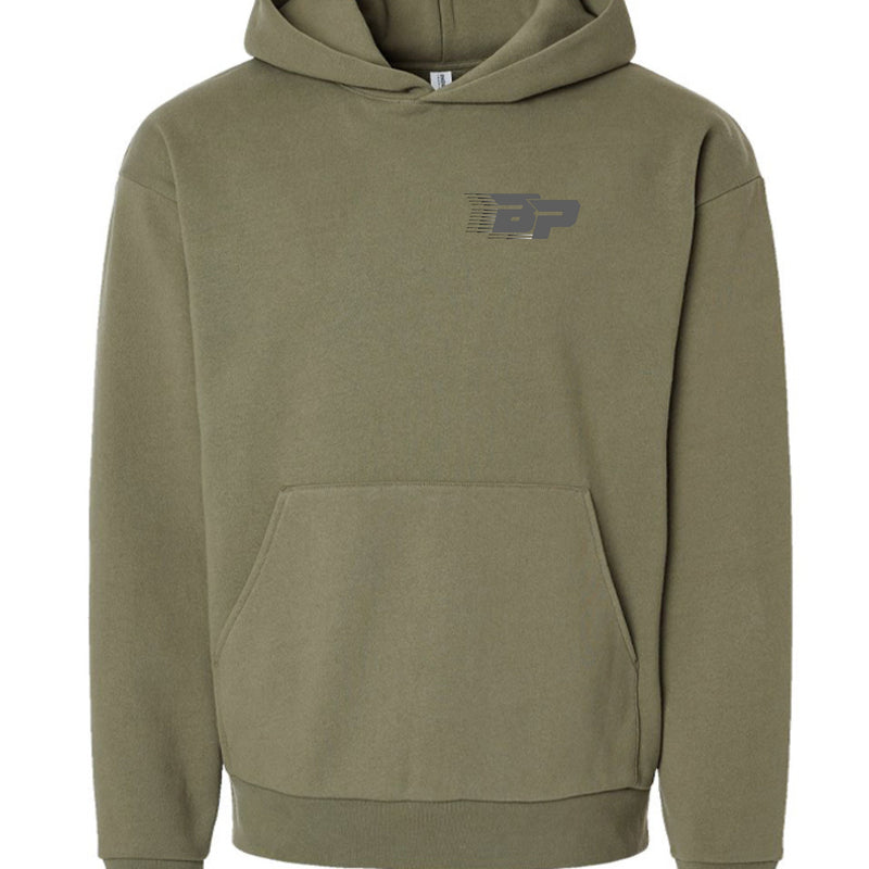 Load image into Gallery viewer, BP Heavyweight Hoodie - Grey Trailing BP
